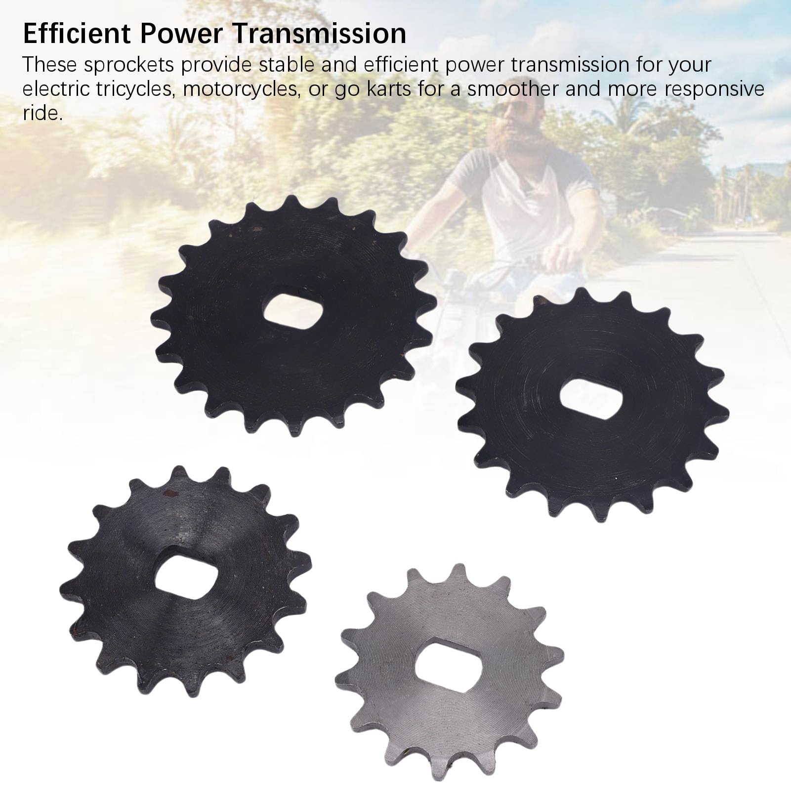 Pignon de Chaîne 420 en Acier 14T 16T 18T 20T Pignon de Moto 14T avec Trou en H de 12 X 17 Mm pour Tricycles électriques, Motos, Karts, Installation Facile, Remplacement Direct