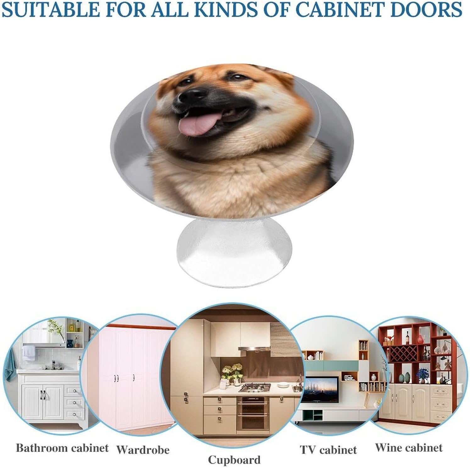 2 Pack Dog Cabinet Knobs Round Drawer Pulls image 3