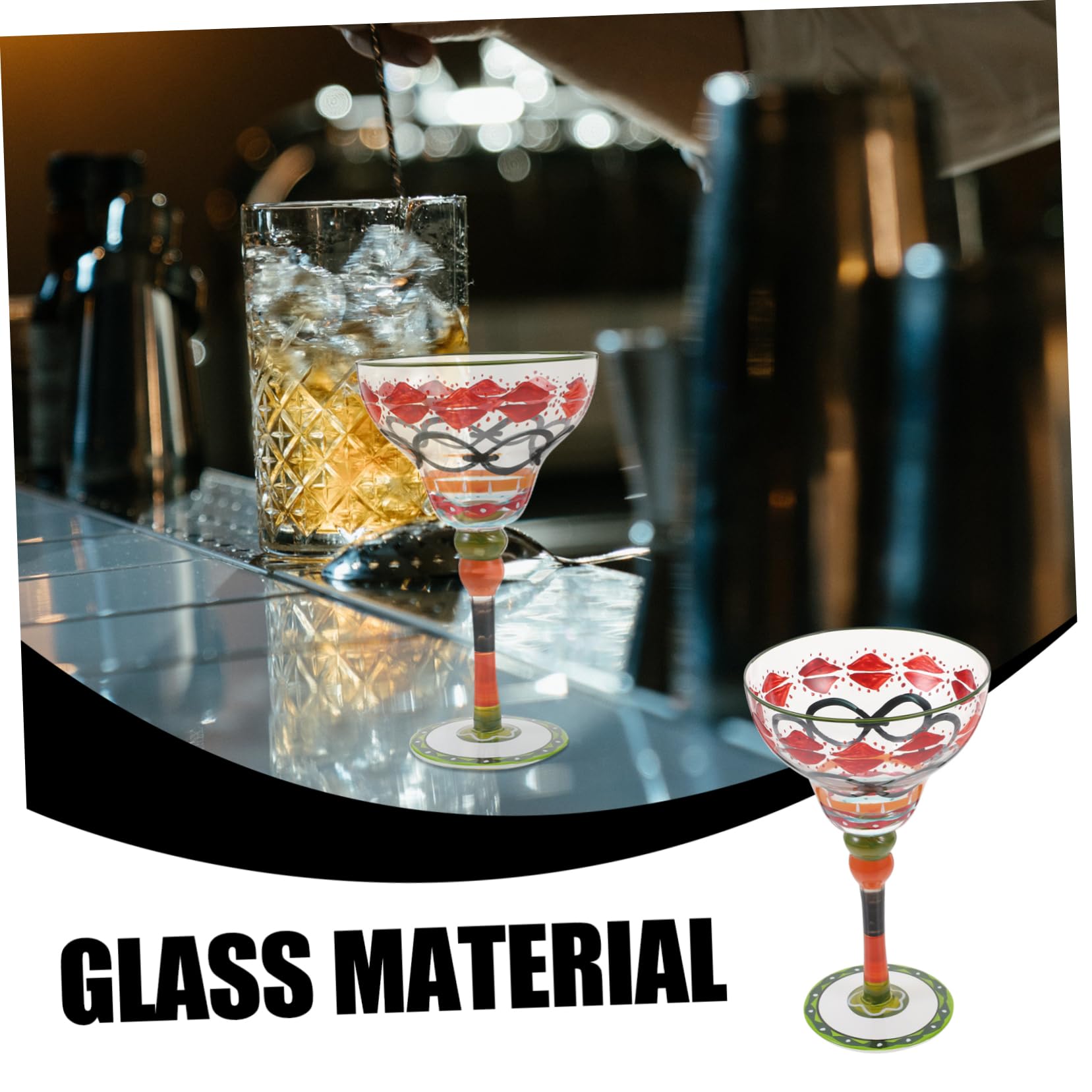 Verres à Cocktail Peints à La Main - Voyage & Tasses Créatives (Lot)