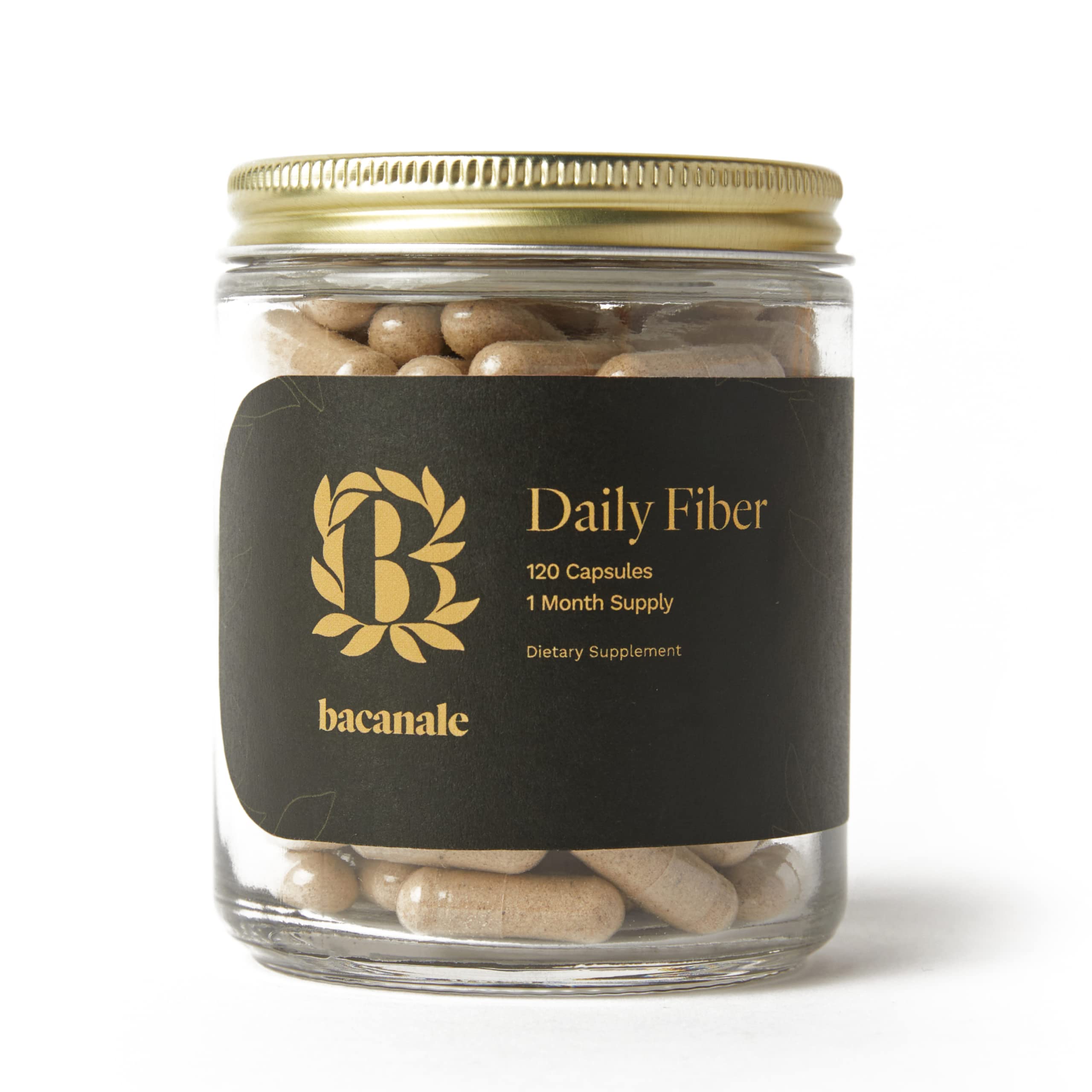 Daily Fiber Supplement - Natural Plant-Based Fiber Powder - Psyllium Husk Powder Capsules for Digestion & Gut Health - Sugar & Gluten Free Prebiotic Fiber Pill for Adults, Men & Women