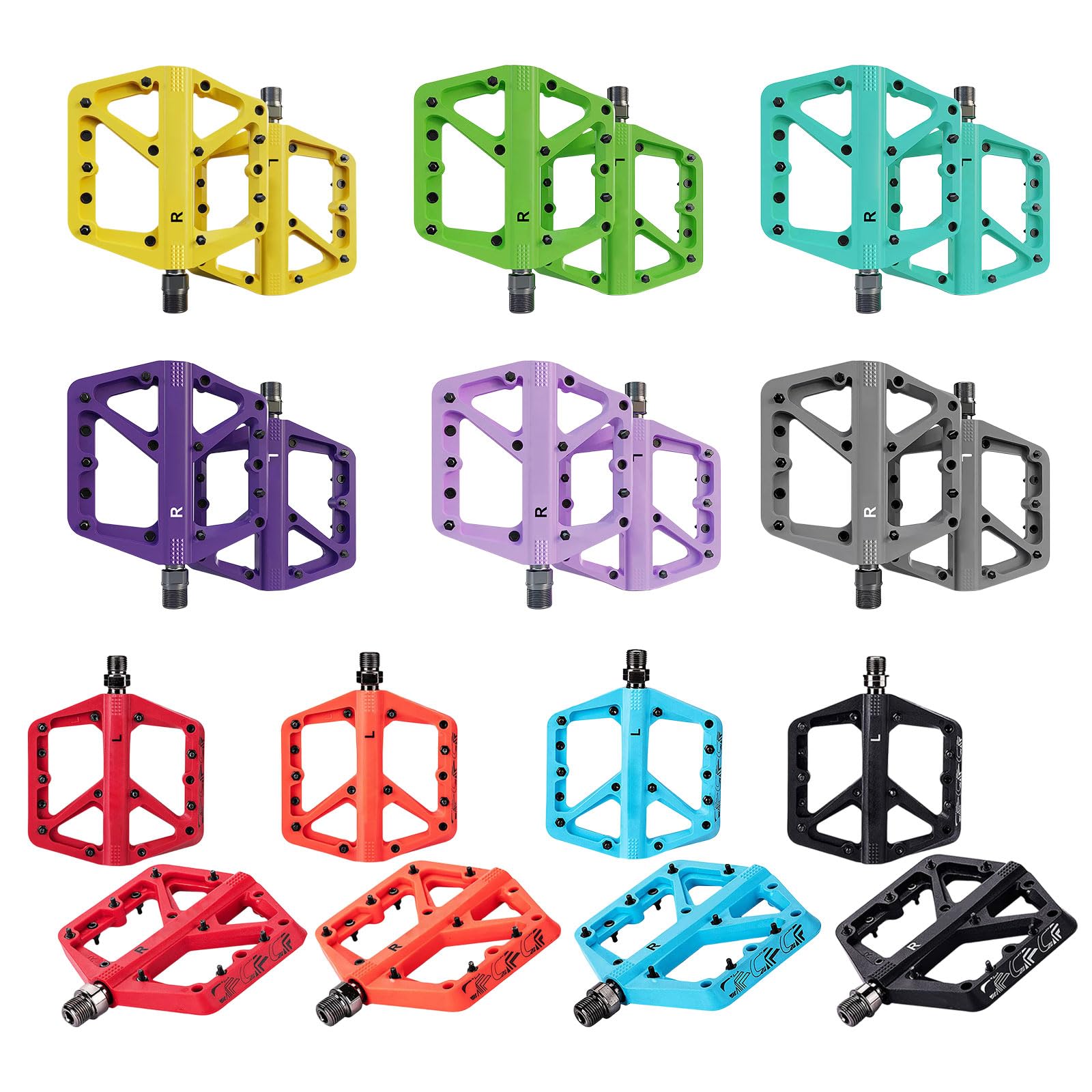Generisch Pedali per mountain bike, con ampia piattaforma antiscivolo, in nylon, con cuscinetti sigillati da 9/16", adatti per ciclismo da strada ergonomici