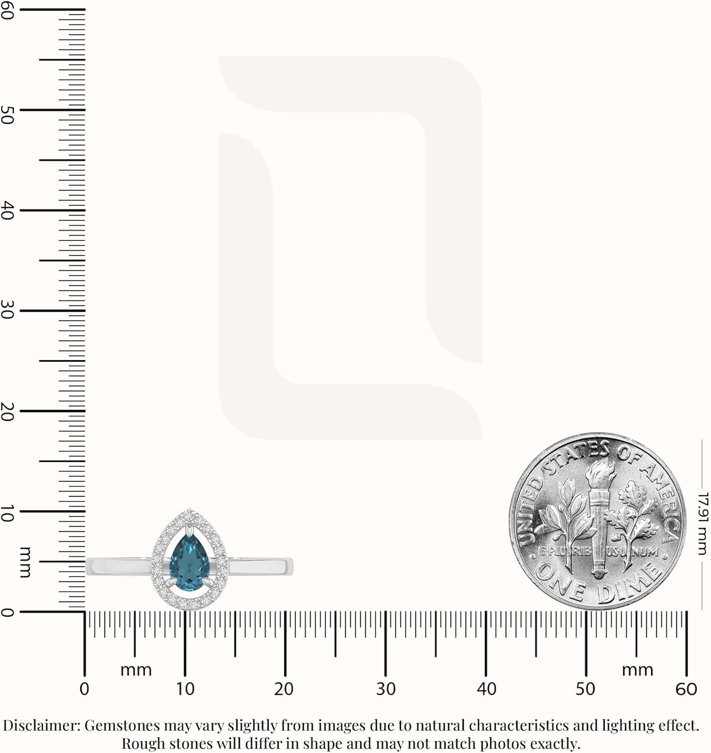 Pear Natural Gemstone Halo Rings for Women in 925 Silver/18K Yellow/Rose Gold Vermeil, Birthstone Jewelry Gifts for Her Birthday, Wedding Anniversary, Christmas, Graduation - Image 3