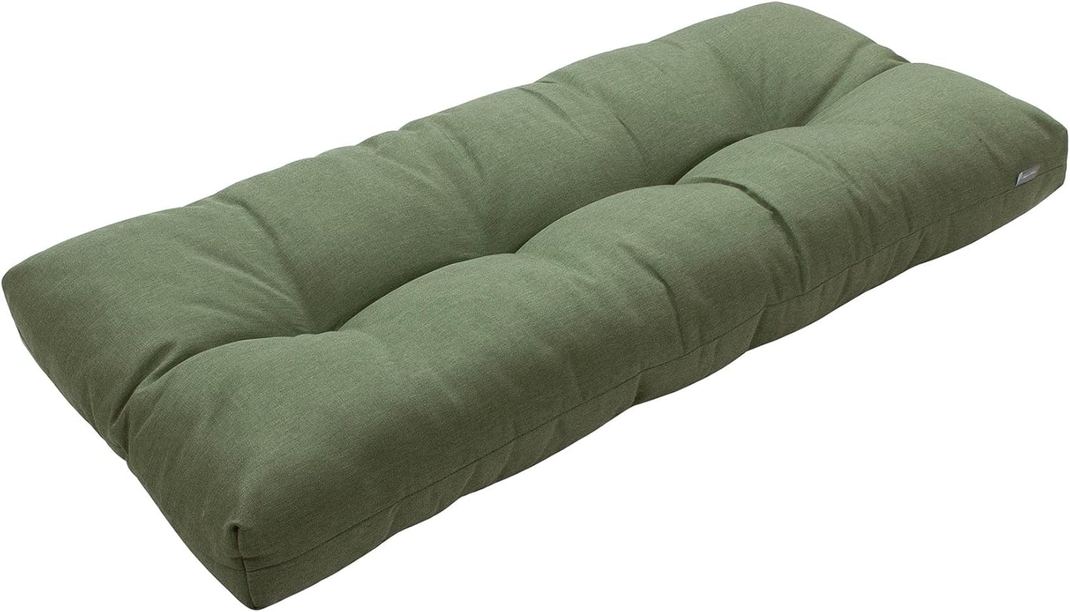 Magpie Fabrics Indoor Outdoor Bench Cushion 42"x18", Non-Slip Tufted Water Resistant Long Seat Pads, Patio Loveseat Cushion for Window, Garden, Swing, Settee - Green Green 42 x 18 x 5 In
