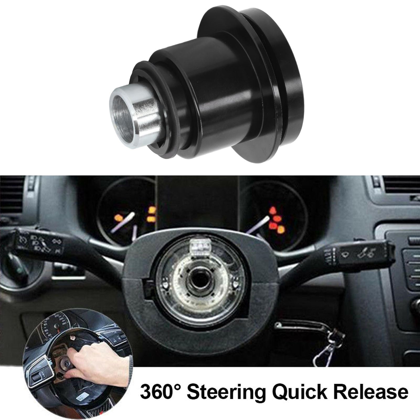 Volante A Sgancio Rapido A 6 Fori | Universale Per Auto Da Corsa | Rosso, Con Viti E Dadi | Facile Installazione - Foto 13