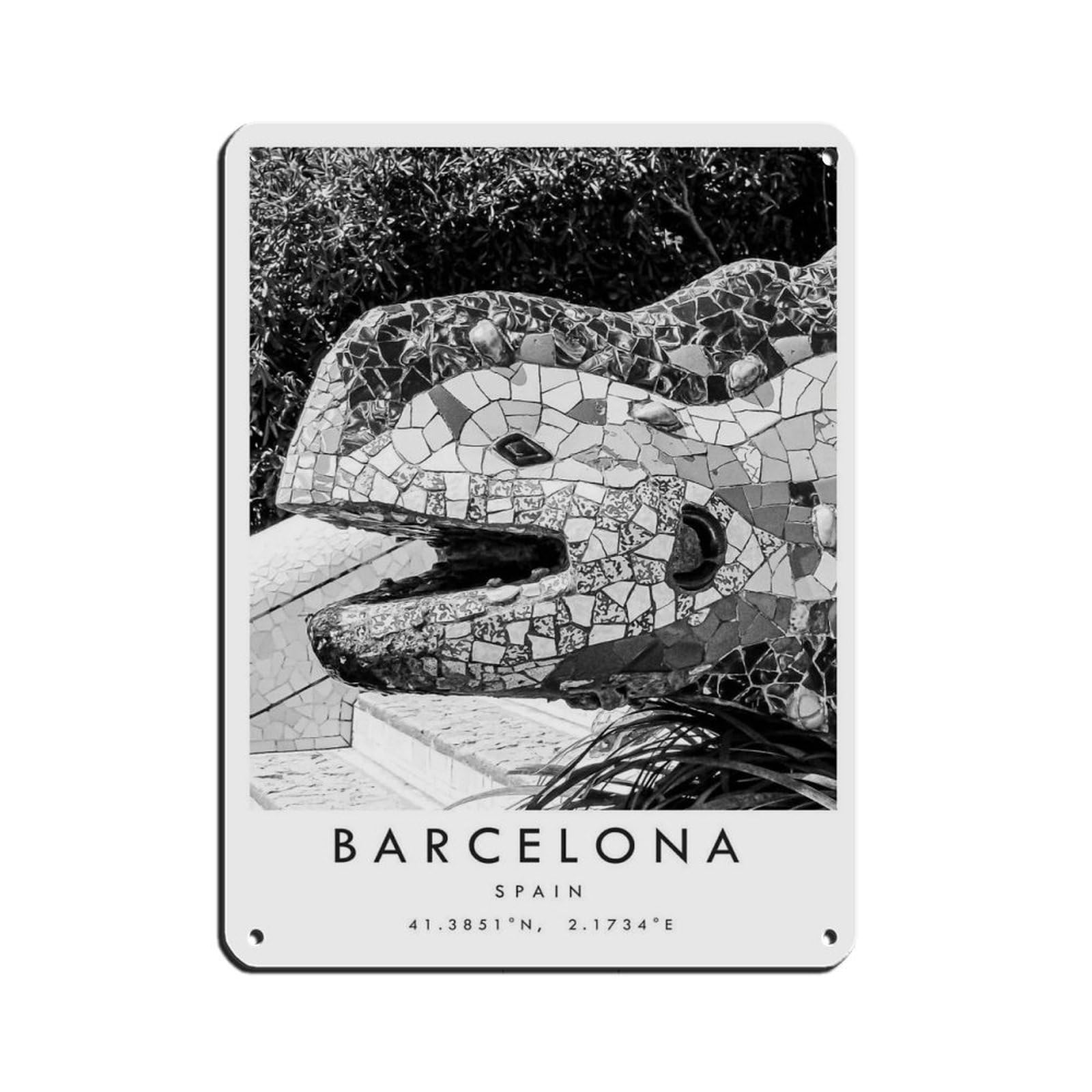 Barcelona Travel（18） Tin Sign Vintage Metal Pub Club Cafe Bar Home Wall Art Decoration Poster Retro 12x16inch(30x40cm)
