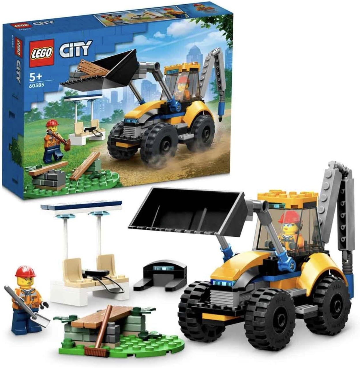 LEGO City Construction Digger 60385 Building Toy Set (148 Pcs),Multicolor