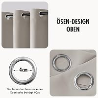 MIULEE Sötétítő Függöny Szett 2 db 260x140 cm Természetes Szín Hőszigetelő 7