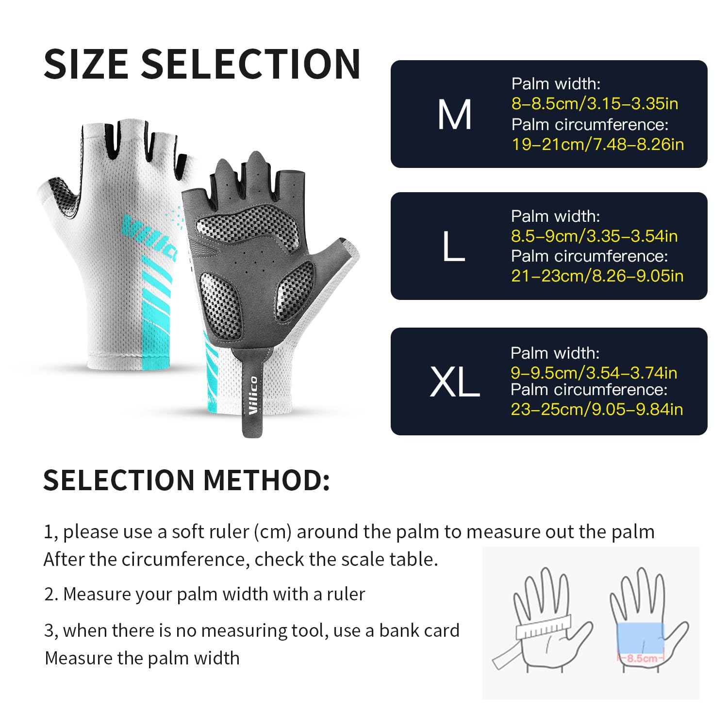 Vilico Guantes para Bicicletas Antideslizantes Transpirables con Almohadillas Amortiguadoras