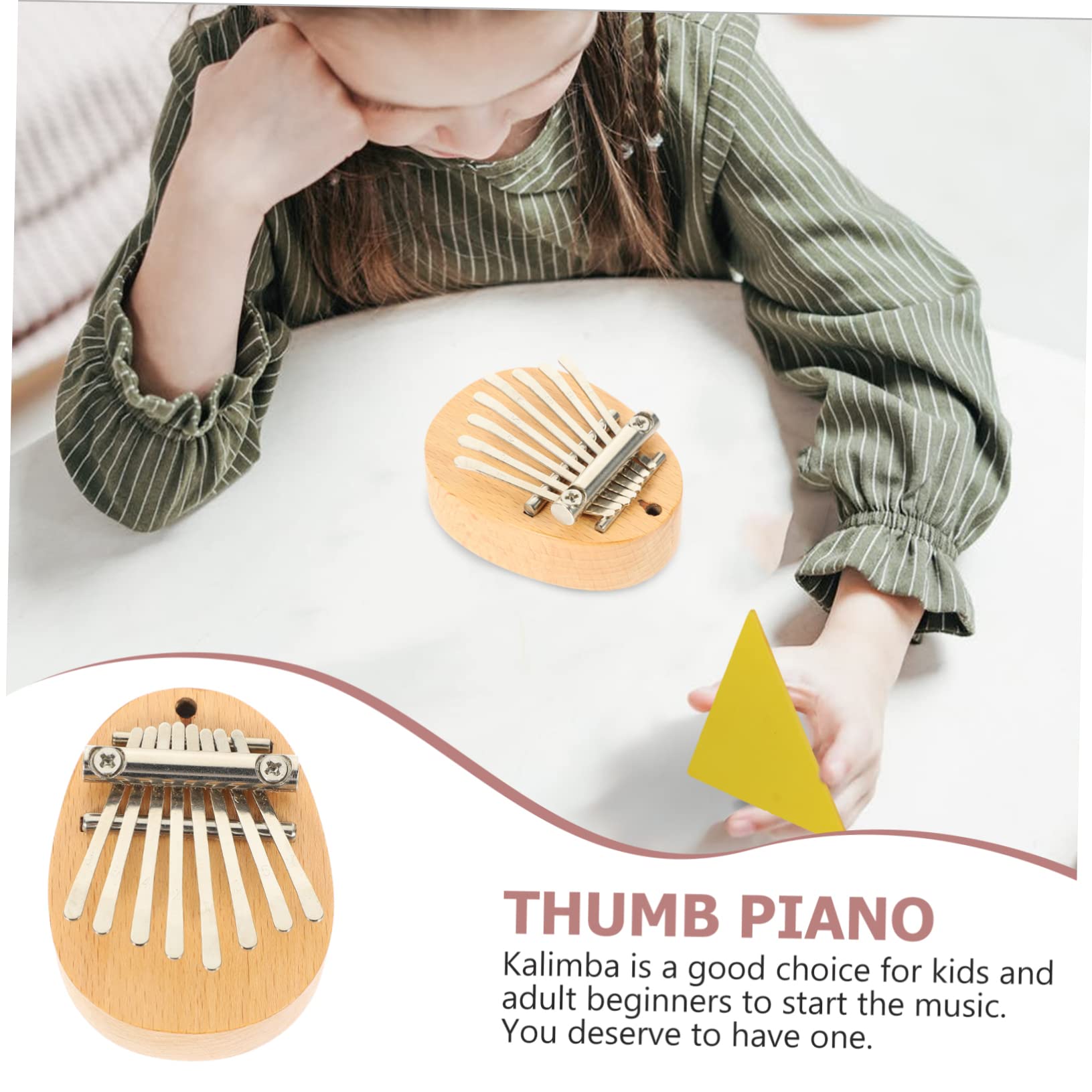 Alasum 5kawałki Miniaturowa Kalimba o Ośmiu Tonach Wygodny Instrument Muzyczny Dla Początkujących Ergonomiczny Zespół z Bukowego Drewna Przenośny Pianino Palce Doskonała Dla