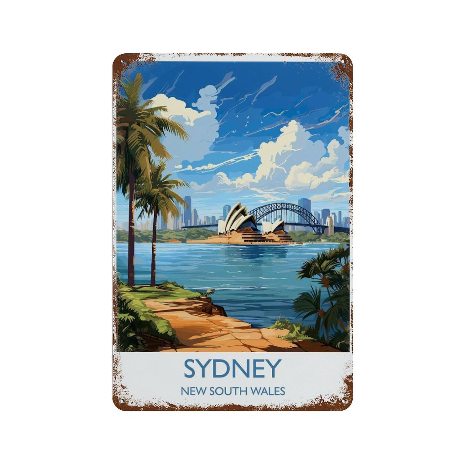 xiaoxiaoshen Sydney Travel of New South Wales Australia Lovers Gift (2) Wall Decor Art Metal Tin Poster Modern Home Decor Art Home Bar Shop Decorations Vintage Sign 30x20cm