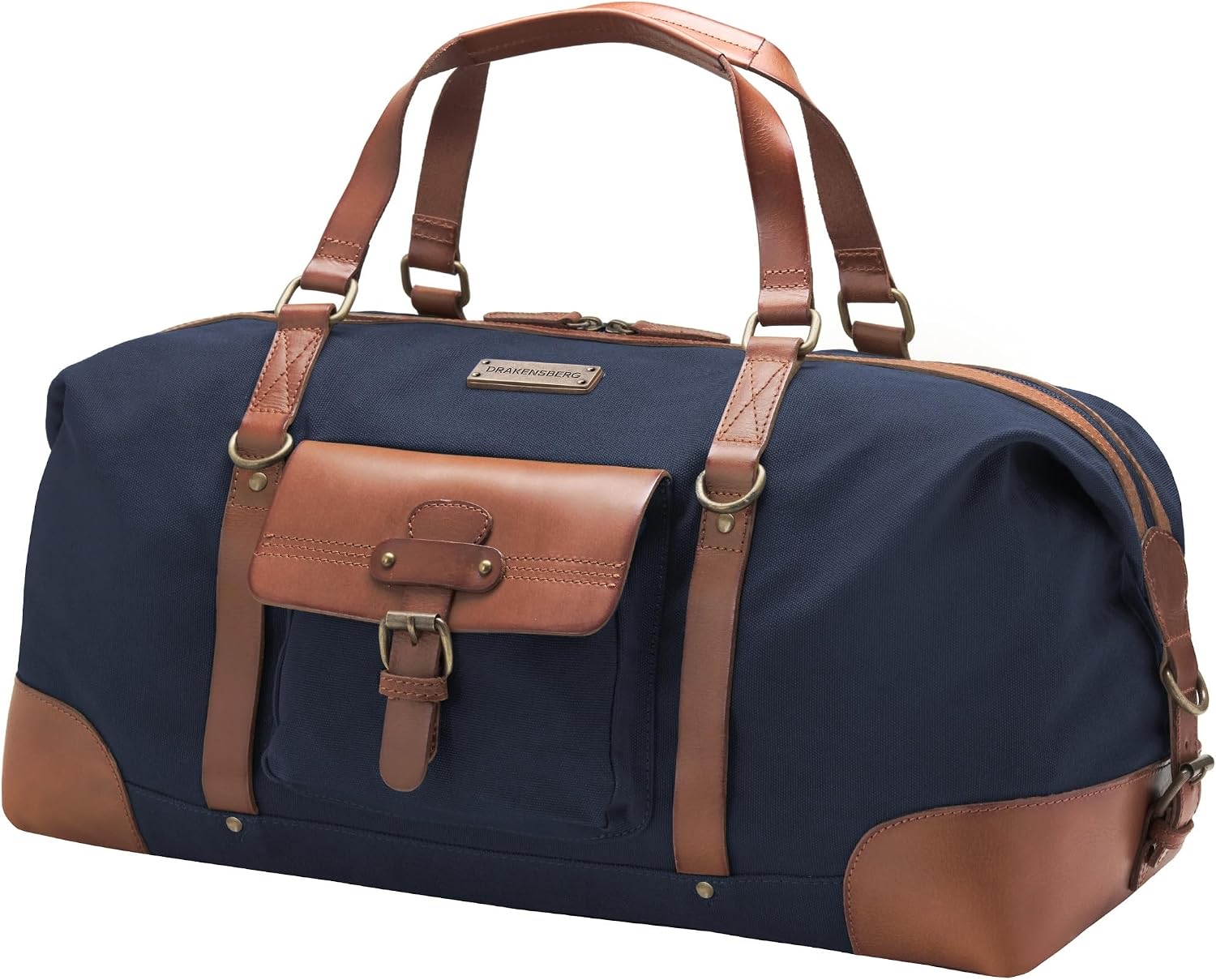 DRAKENSBERG 'Sam' Canvas Weekender Reisetasche Herren & Damen, 50L, Navy