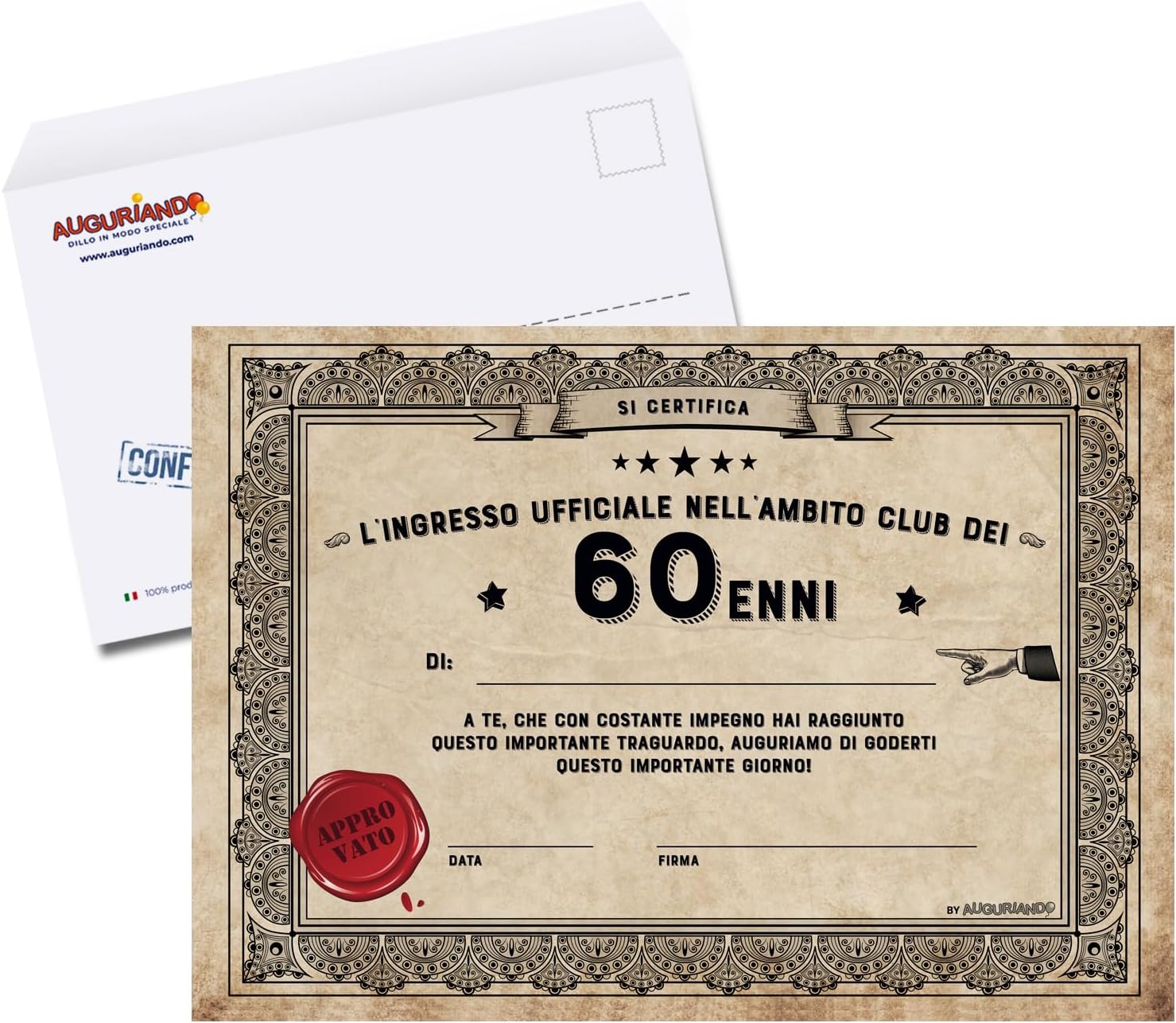 WHITE COTTON CARDS Biglietto di Auguri per Il 60° Anniversario di