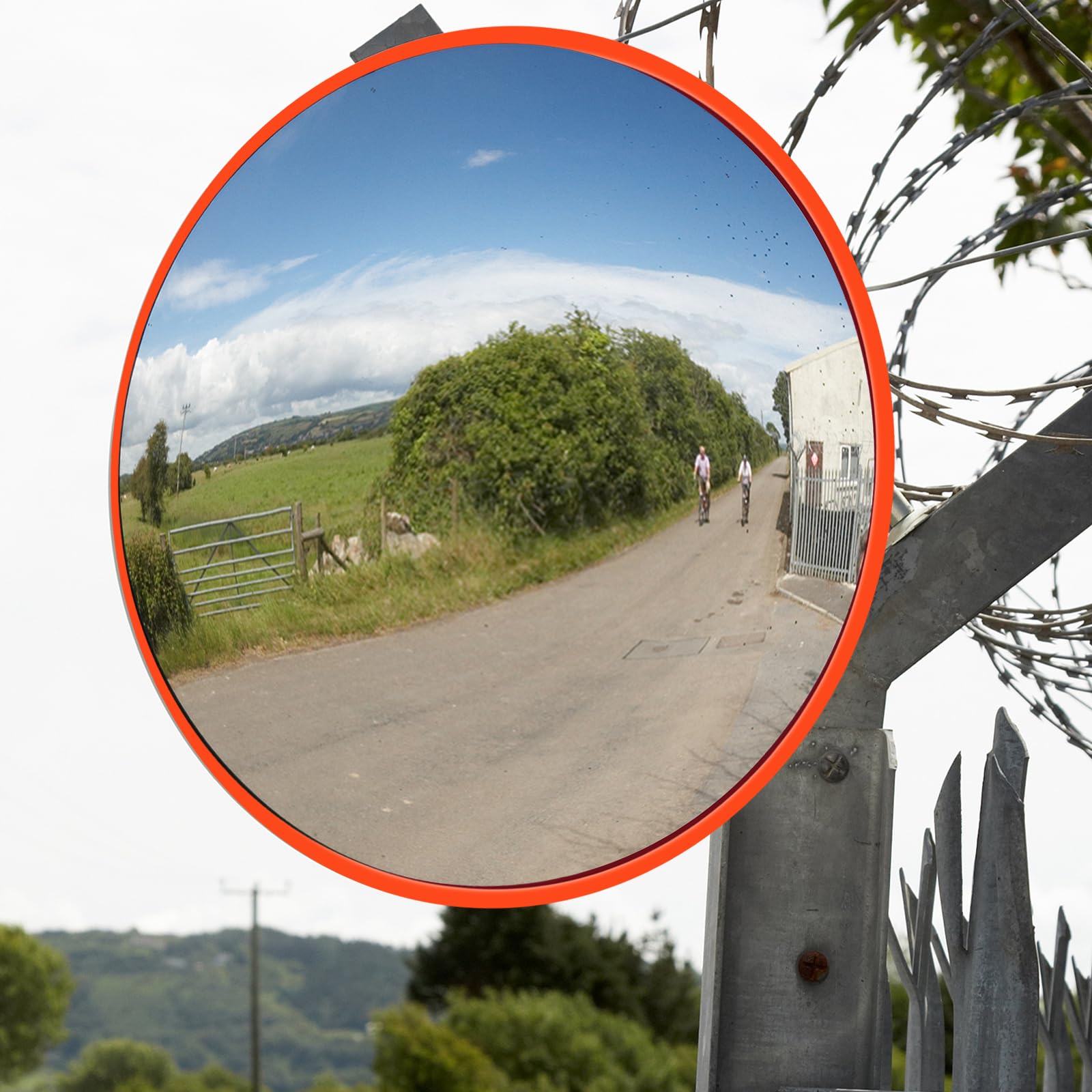 VickyHome Verkehrsspiegel Traffic Mirror, 30CM Wohnwagen Spiegel Auto Verkehrsspiegel für Ausfahrten, Einparkhilfe Garage, Verstellbarer Weitwinkel-Blickwinkel, Konvexspiegel Straßenspiegel