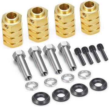 12mm Brass Wheels Spacers +20mm Extension Wheel Hubs Hex for TRX4 | 1/10th RC Crawler Truck Car Upgrade Parts