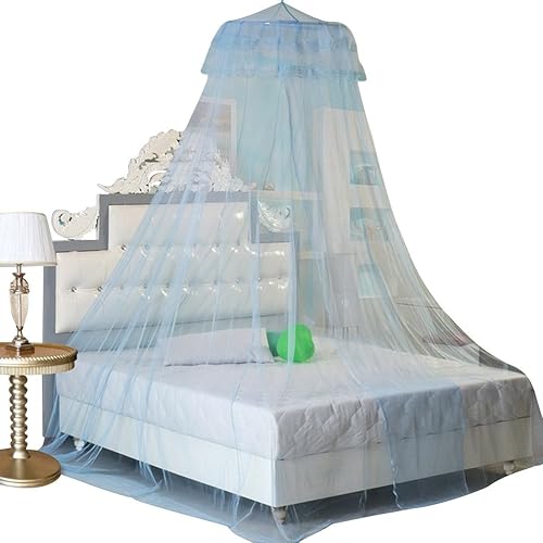 HOUSWEETY Mosquitera para cama de princesa, cúpula redonda de encaje para camas individuales, matrimoniales y queen, cuna