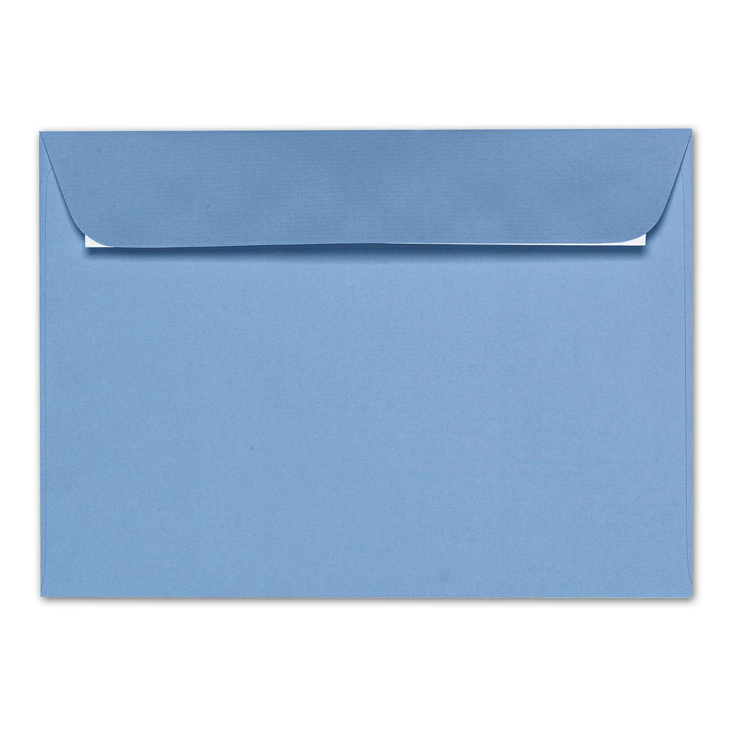ARTOZ Zestaw 50 x DIN A5 składane kartki z kopertami – morski błękit – 148 x 210 mm – prążkowane karty do majsterkowania, czyste z kopertami – 220 g/m²