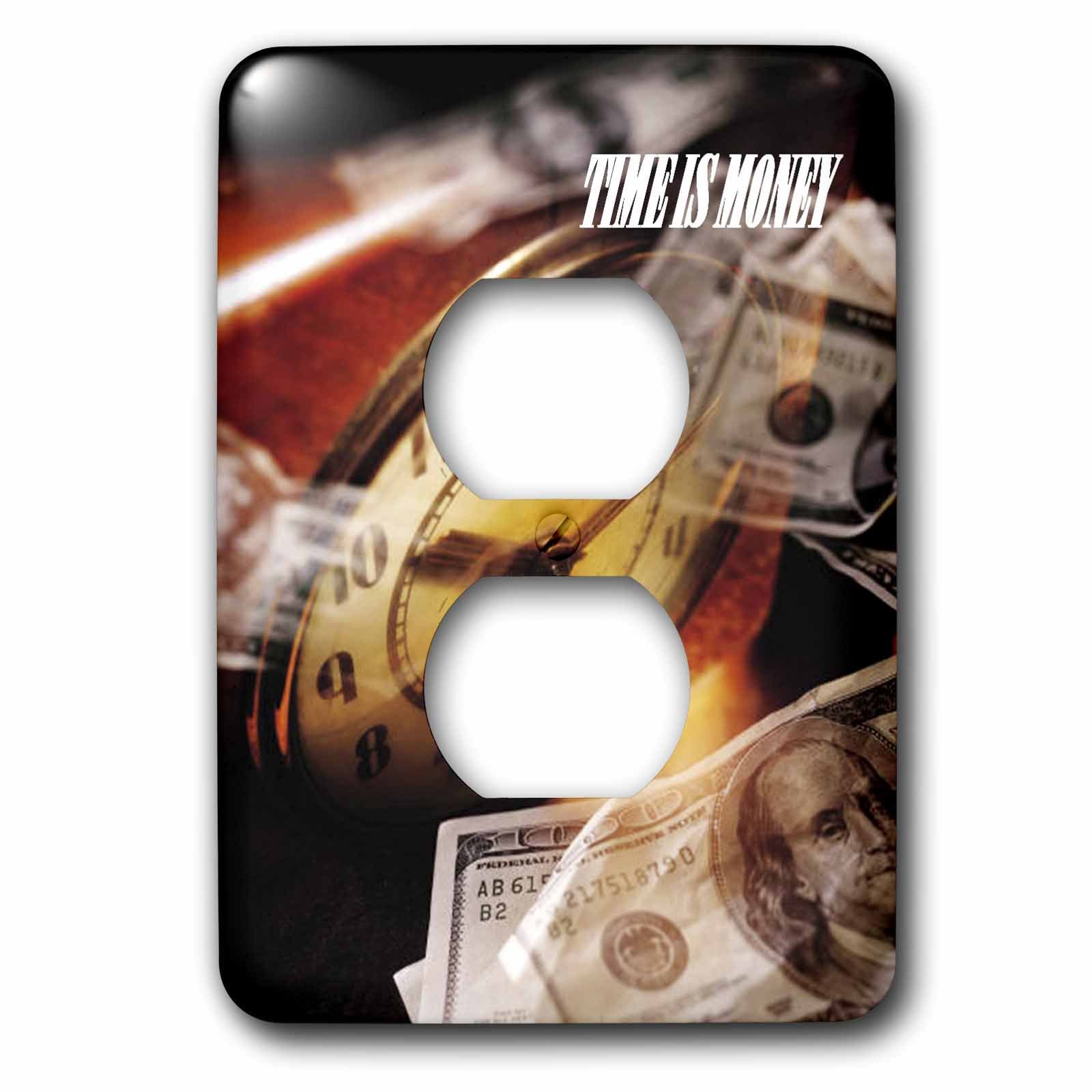 Cache 2 prises Time Is Money 3dRose lsp_53311_6 double interrupteur décoratif
