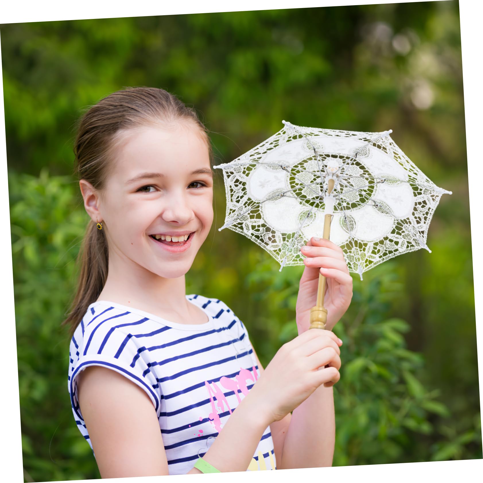GALPADA 10 Sztuk Parasol bawełniany koronkowy welon parasol w stylu chińskim zabawka zabawki księżniczki ślubny koronkowy lato odzież mały ozdobny dziecko