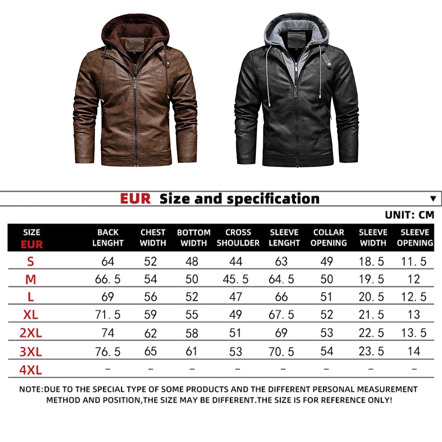 Herren Abnehmbare Kapuze Lederjacke Slim Vintage Motorrad Biker Jacke Casual Coat Outwear