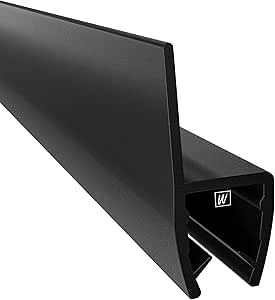 WAKA PRO-FS Premium doucheafdichting en douchelip voor douchedeuren, 6-8 mm, lengte 2000 mm, zwart
