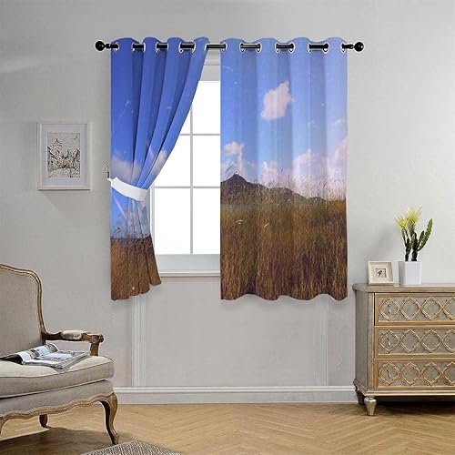 Cortinas De Cocina Modernas Sea Island Coast Beach Blackout Door Curtain Curtain Wall 72Inch Width by 72Inch Length,2 Panels
