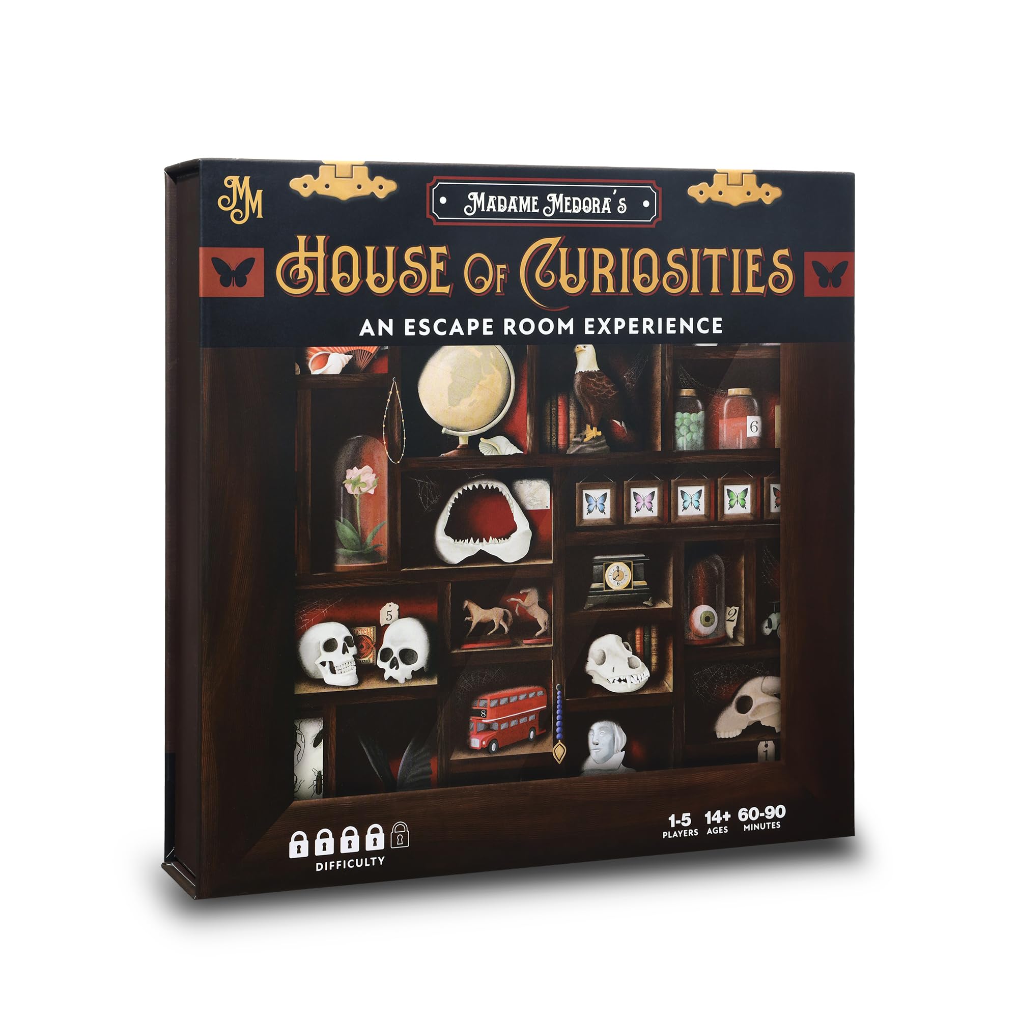 Madame Medora's House of Curiosities: Engaging Ghost-Themed Mystery Solving Game Kit for Adults. Cryptic Puzzle Files for Families, Friends, Immersive
