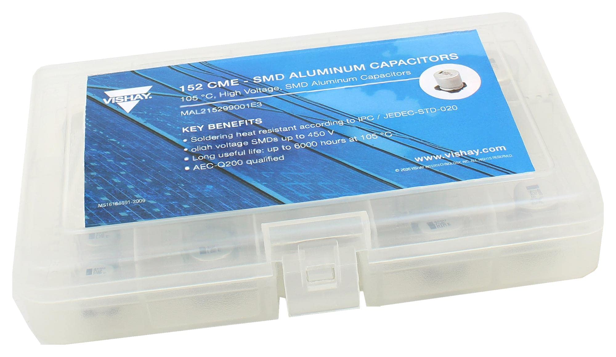 Kit tappi, 2.2UF a 33UF, SMD Alum ELE, Assortimenti e kit di condensatori, Qtà.1 | MAL215299001E3