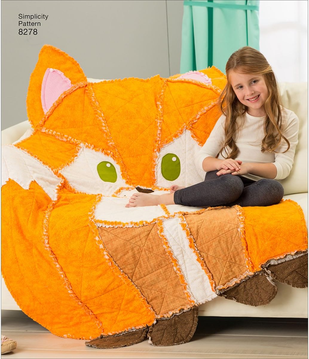 Simplicity 8278 Kid's Animal Rag Quilt Sewing Patterns, One Size