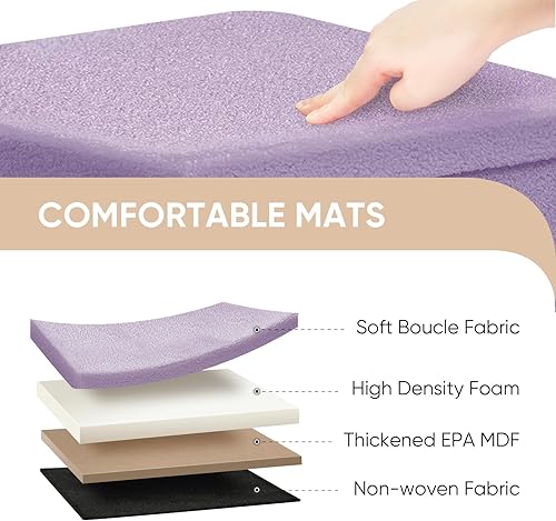 Miniatura 38 de PINPLUS Otomanas otomanas de almacenamiento con forma cuadrada con reposapiés de almacenamiento para sala de estar, asiento otomano Boucle para