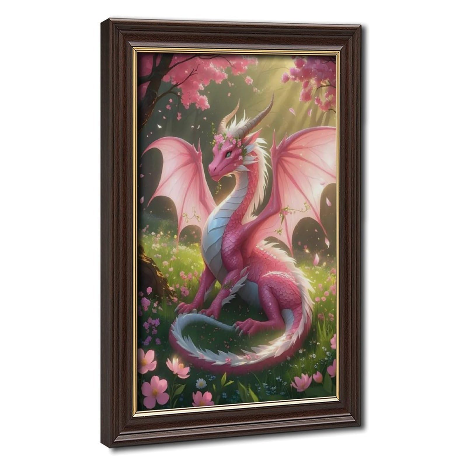 Bareronor Fantasy Dragon Poster Canvas Poster Bedroom Decor Landscape Office Room Decor Gift 24" L X 36" W