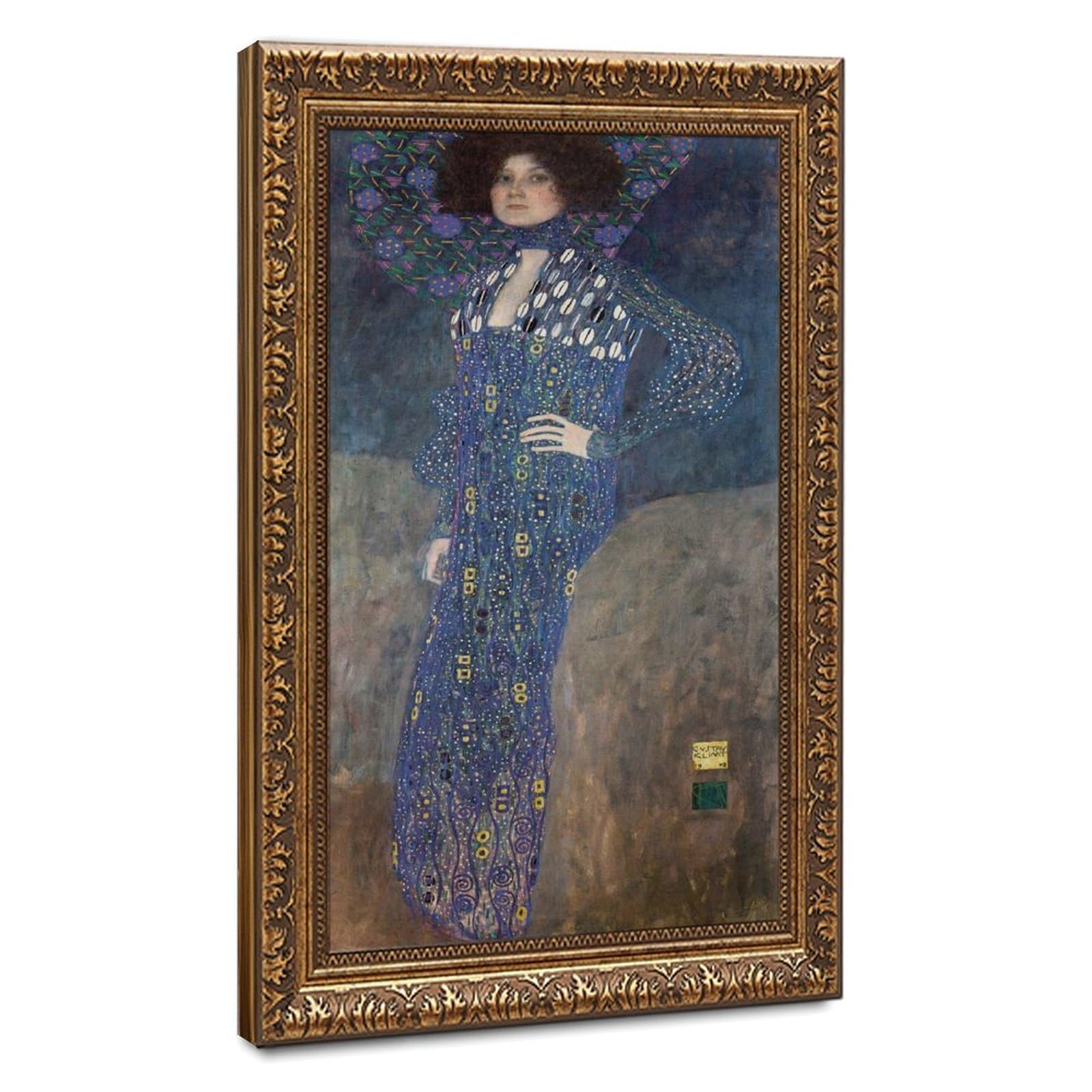 Toile Klimt Emilie Floge avec cadre à suspendre de qualité supérieure - 8