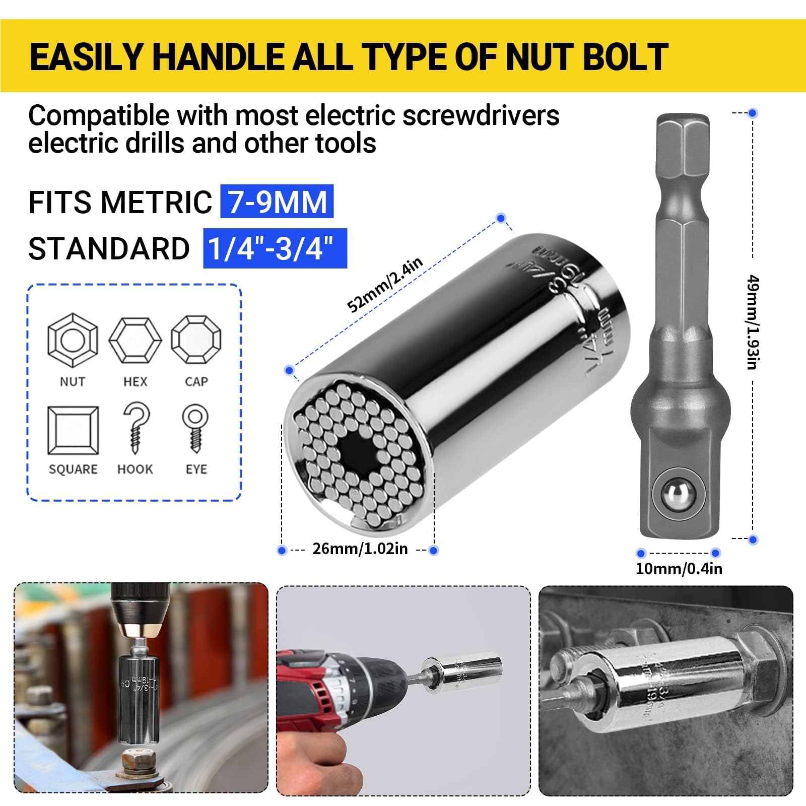 Flexible Drill Bit Extension Set - Right Angle & Rotatable -7 Flexible Drill Bit Extension Set - Right Angle & Rotatable -7
