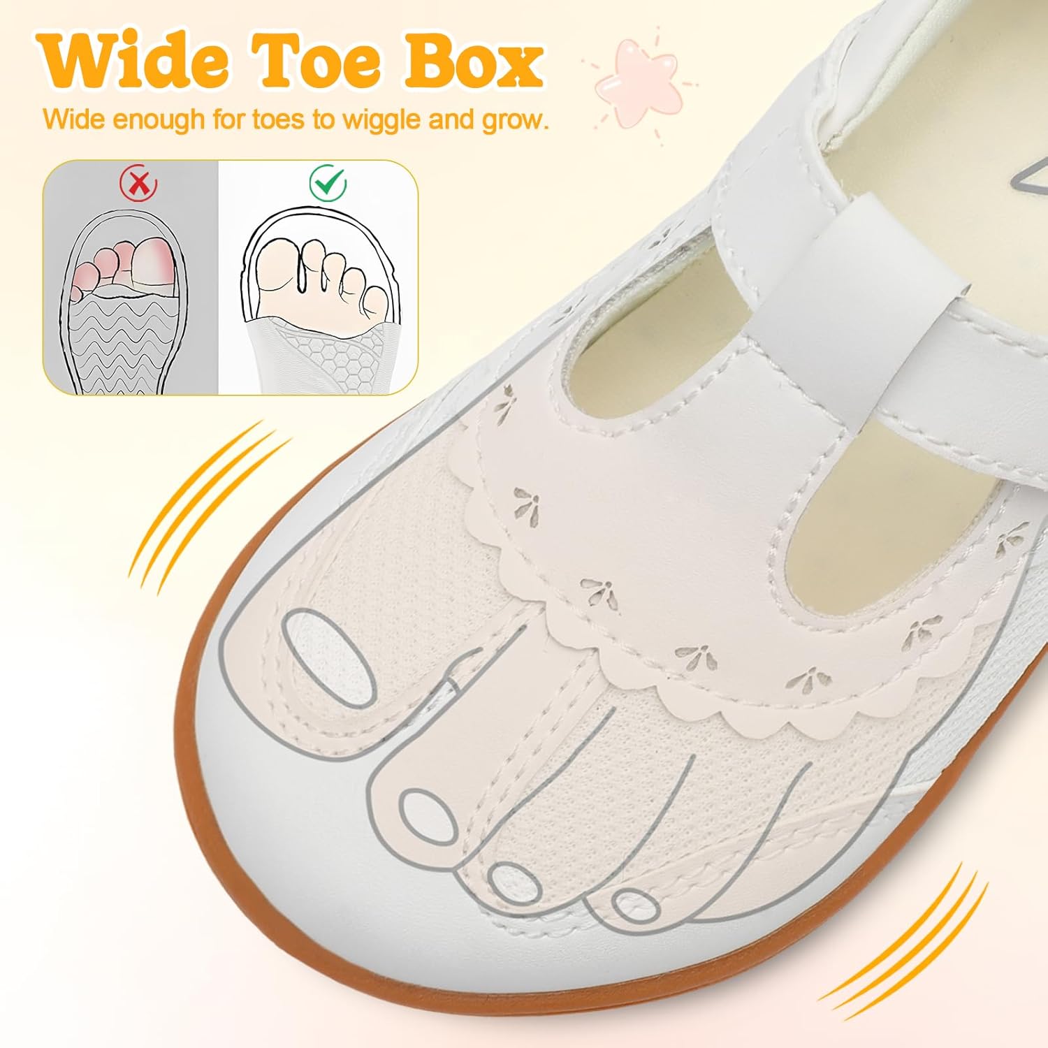 LeIsfIt Toddler Shoes Kids Wide Walking Shoes Color and White Size 7