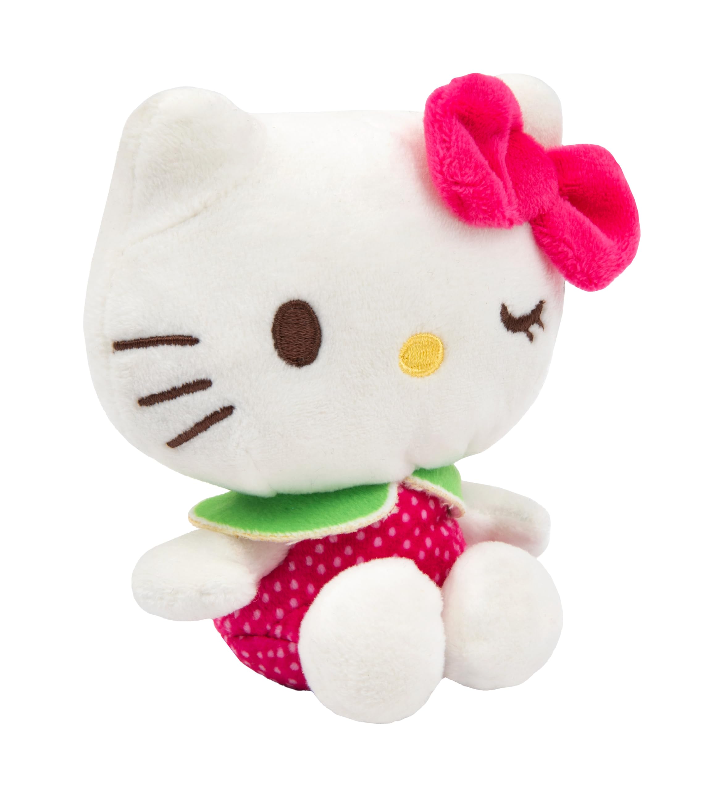 Hello Kitty Macedonia Scented Plush, 12 cm czerwona sukienka, urocza postać Hello Kitty, Scented Soft Toy, oficjalny licencjonowany produkt, dla fanów i kolekcjonerów, odpowiednia dla dzieci w wieku 4