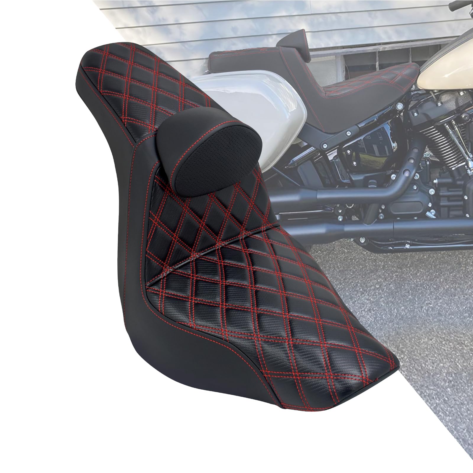 ハーレーソフテイル　バイクシートと背もたれシート ハーレー、シグネチュアシリーズ・シート＆ライダーバックレスト