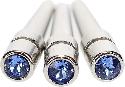 WE Games Juego de 3 clavijas cromadas con cristales austriacos Swarovski, color azul zafiro