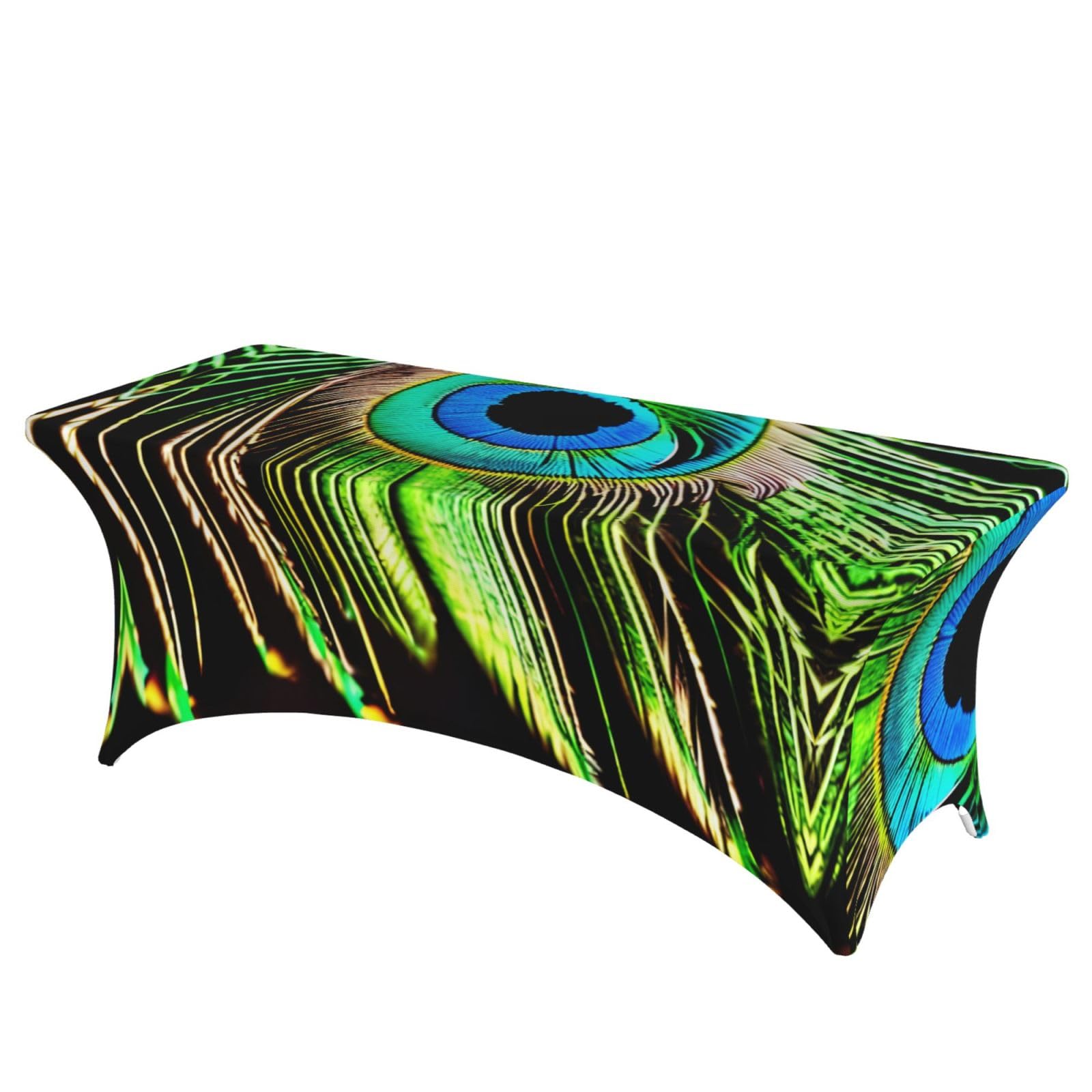 Nappe de table plumes de paon pour de grands repas de famille conviviaux