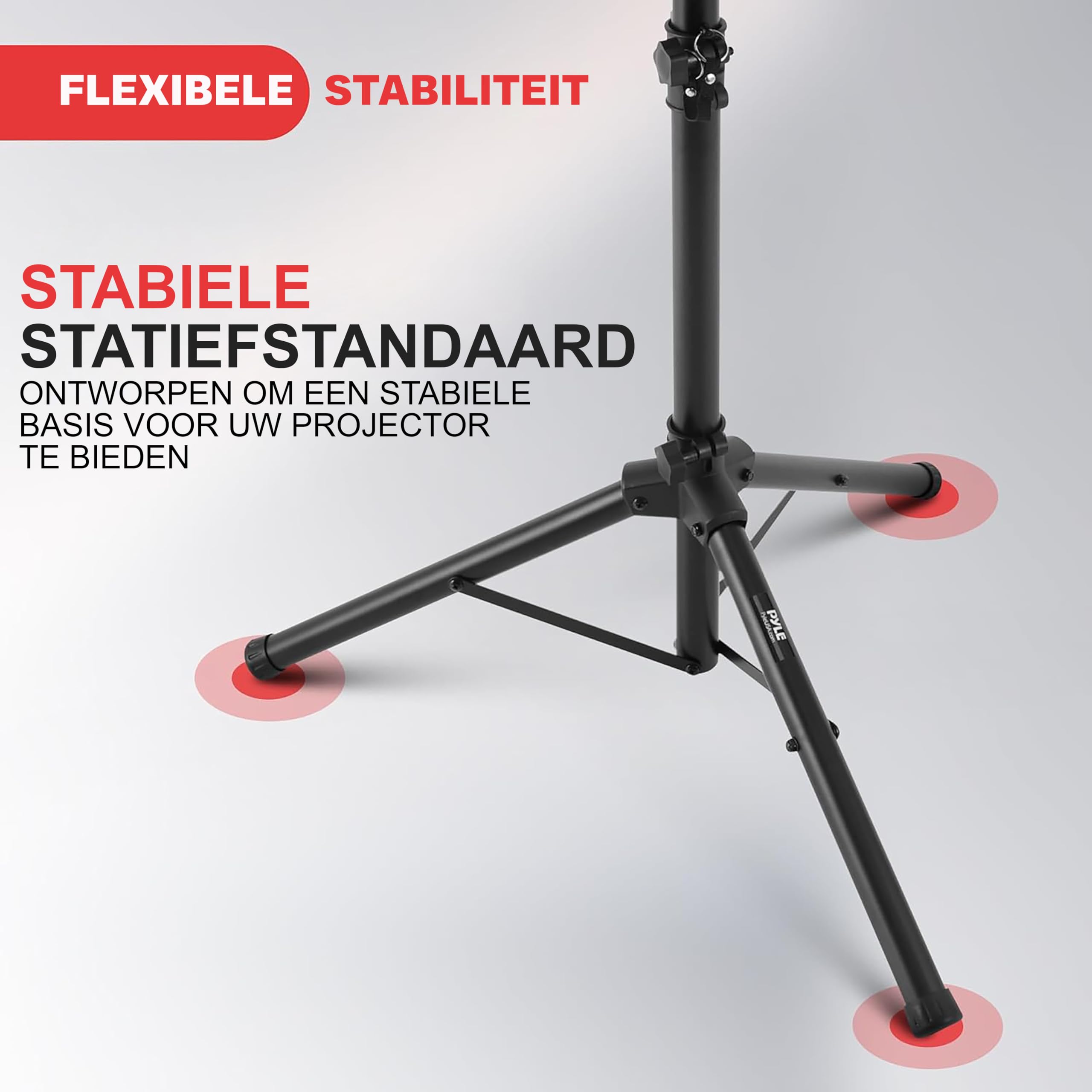 Pyle Laptopstand, Projectorstand, PC Standaard, Draagbare Studiostandaard voor DJ-Apparatuur, Met Verstelbare Hoogte, Zwart