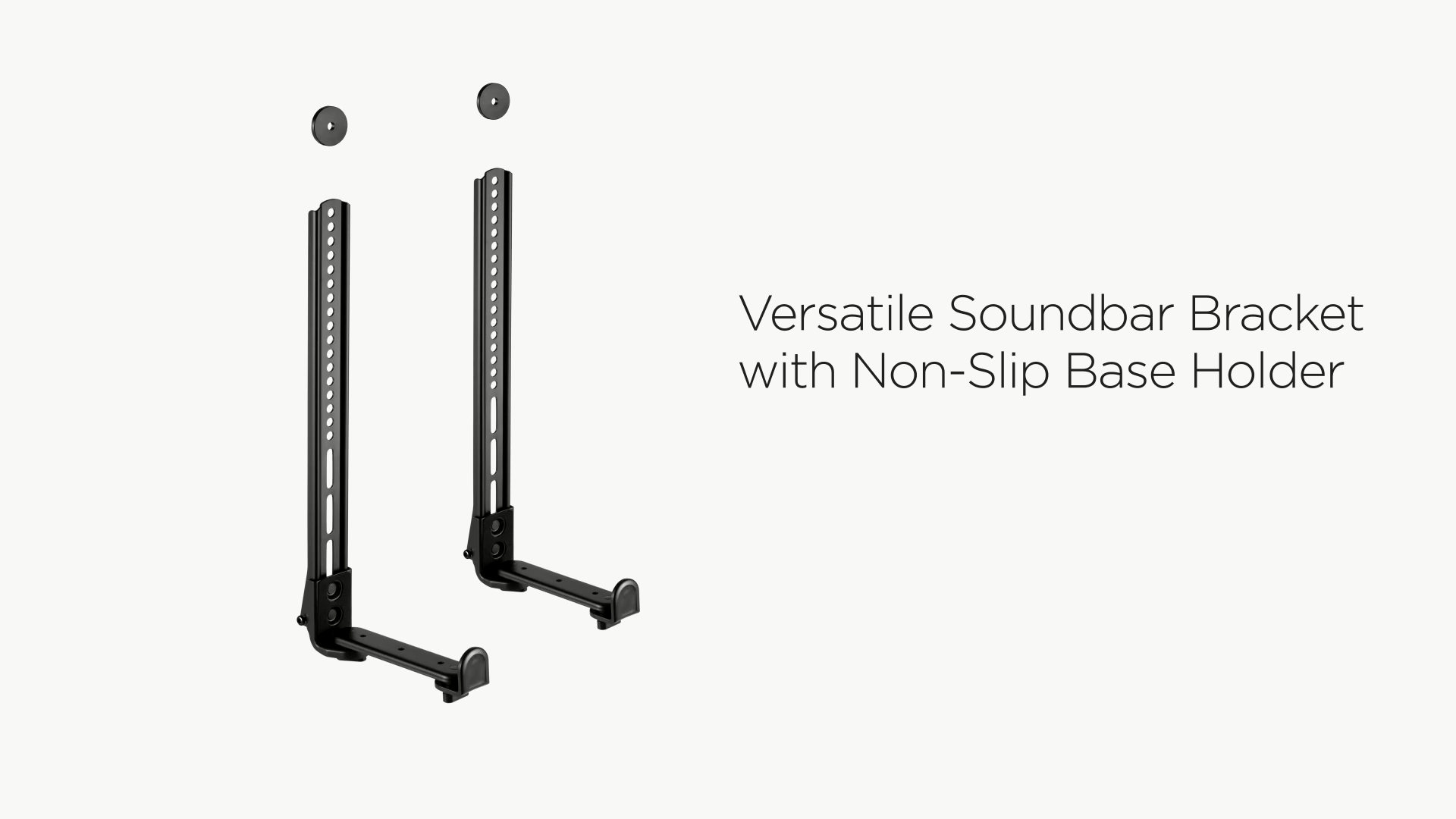 xiruiubao Supporto Soundbar Parete, Supporto Soundbar per TV Appesa con Cuscinetti Antiurto Antiscivolo, Staffa per Montaggio a Parete per Casse per Tutte le Soundbar, Max 15 kg (Nero