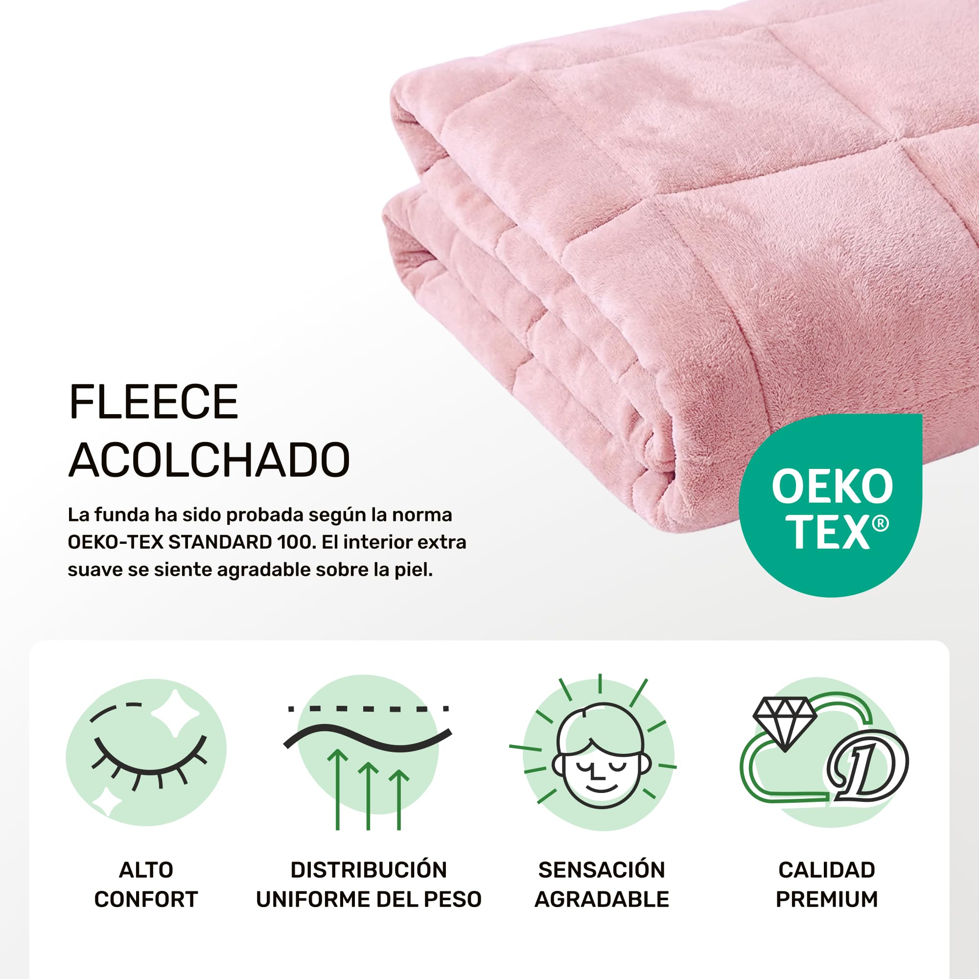 Dailydream Manta de Peso para niños, 2,3 kg, 90 x 120 cm, Color Rosa