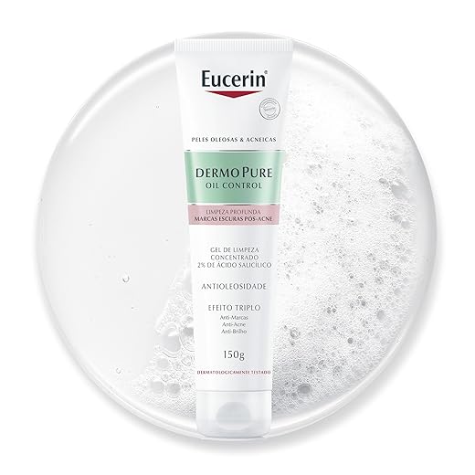 EUCERIN Gel de Limpeza Facial Antiacne DermoPure Concentrado 150ml, Peles Oleosas e Acneicas