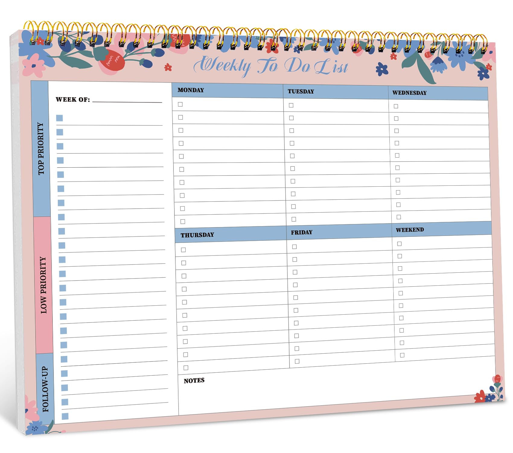 Taja Weekly Planner Notepad - Undated & Waterproof -20