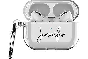 MARBLEFY Custom Name AirPod Pro Case with Keychain and Running Strap - Lost-Proof Design