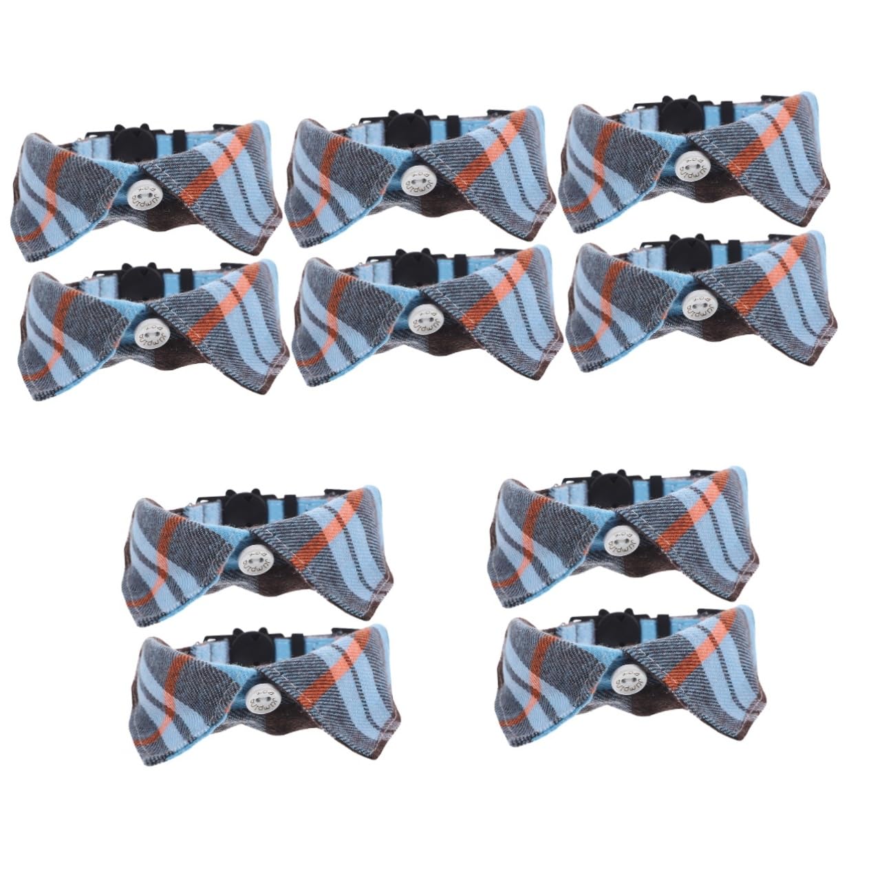 POPETPOP Lot De 5 Colliers pour Chat À Carreaux Chics avec Clochettes Réglables Et Sécuritaires Accessoire Quotidien Et De Fête 2 Pièces X 5
