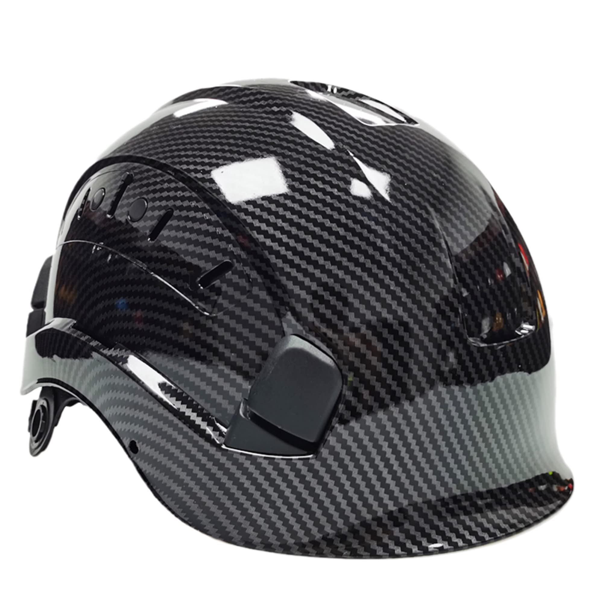 Casque de Sécurité Casque de Sécurité Poli 6 Points Type Y Menton Avec Casque de Protection Casque de Structure Réglable Protection Avancée Contre Les Chocs/Noir/Poli Ca