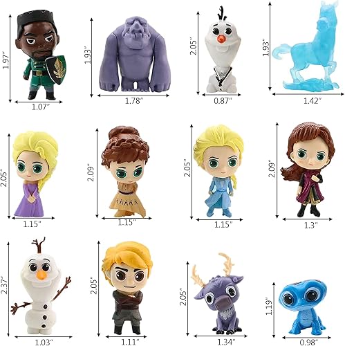 Miniatura 6 de Decoración de pastel de congelado, 12 piezas de figuras de acción de congelados, figura de acción de congelado, mini figuritas de juguete de
