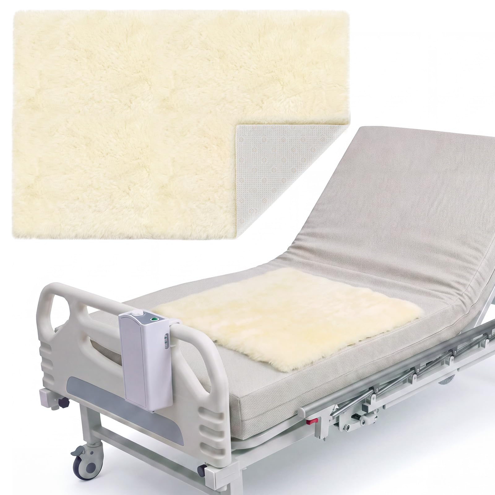 Chumia Medical Sheepskin Pads for Preventing Bedsores, Beige, 24*30in