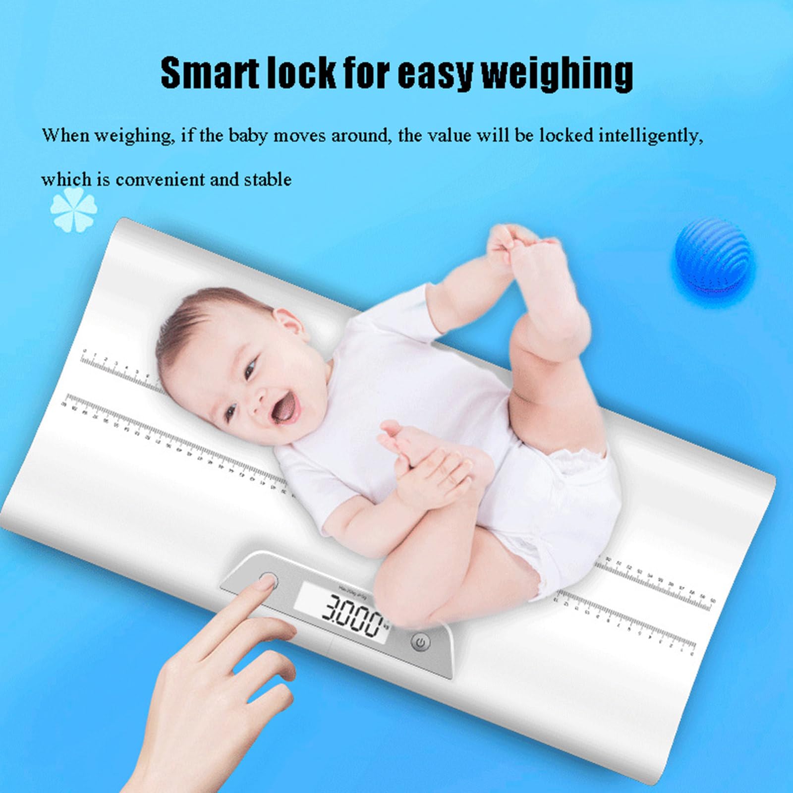 Tragbare Haustier-Babywaage mit LCD-Großbildschirm, intelligente Verriegelung, Tara-Wiegung, multifunktionale elektronische Waage mit Tablett