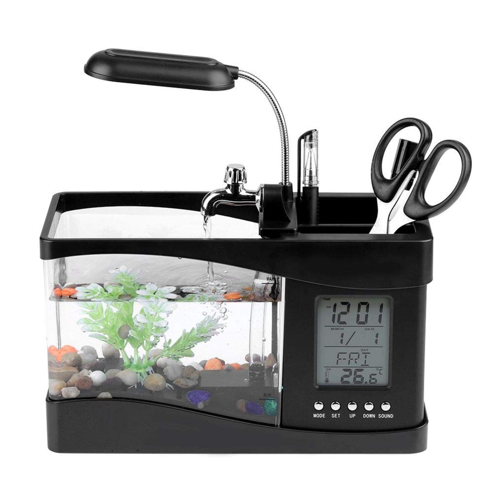 Zstar Fish Tank Aquarium with Water Pump, Silent Mini Aquarium Starter