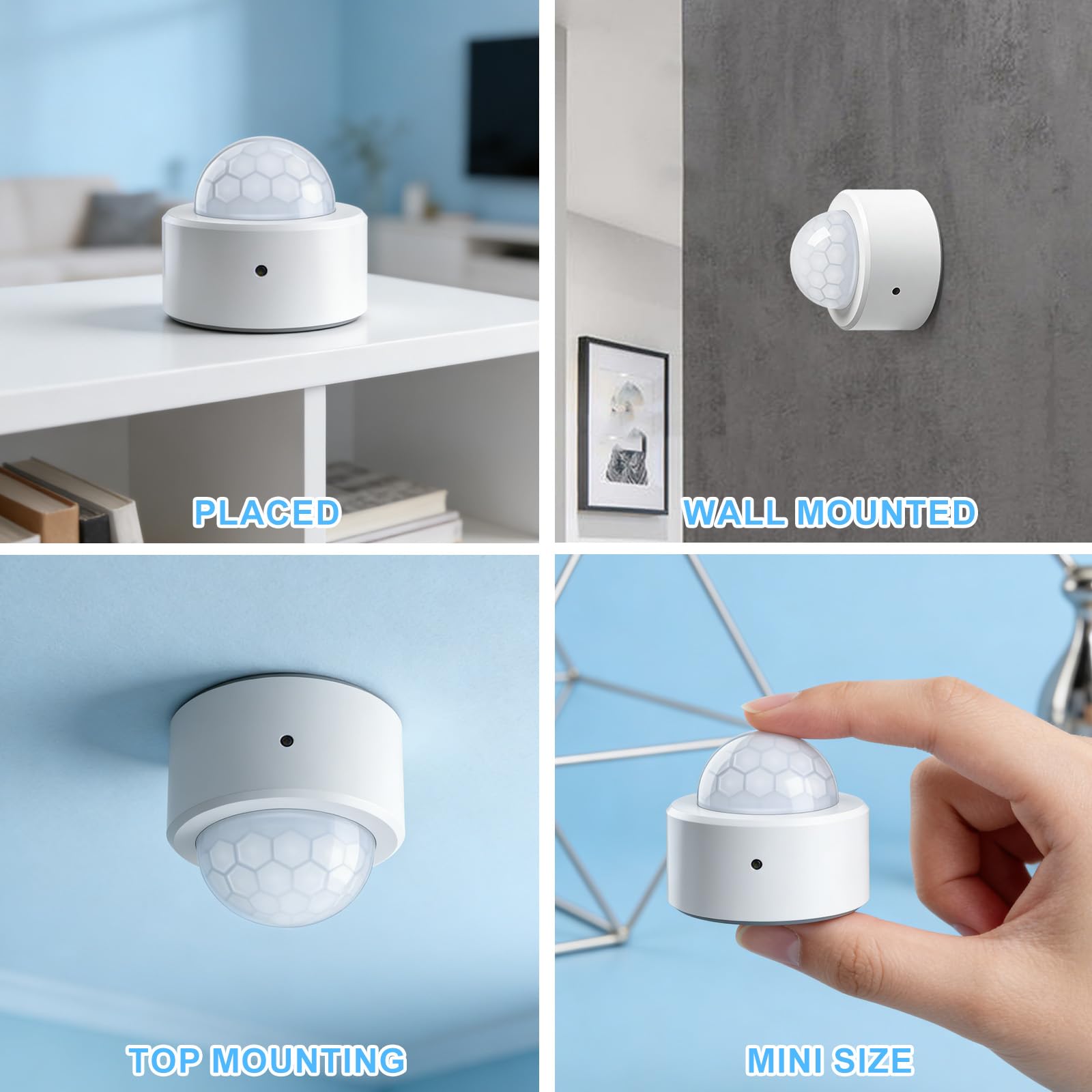 Zigbee - 6 detectores de movimiento: sensor de movimiento PIR, detector de movimiento inteligente, alarma WiFi para Smart Life/Tuya, entornos inteligentes de seguridad y control de luz (ZigBee Hub